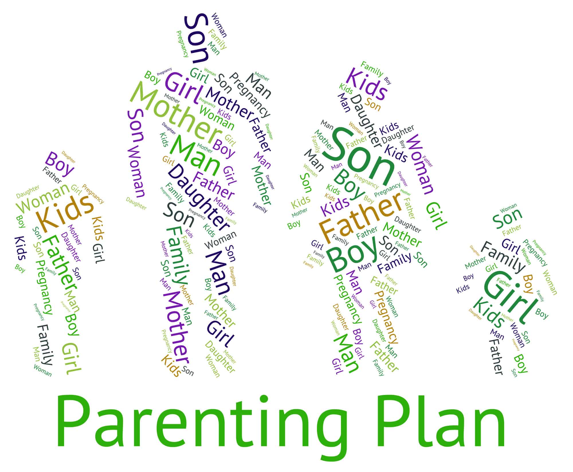 Parenting Plan Represents Mother And Child And Childhood Indigo 